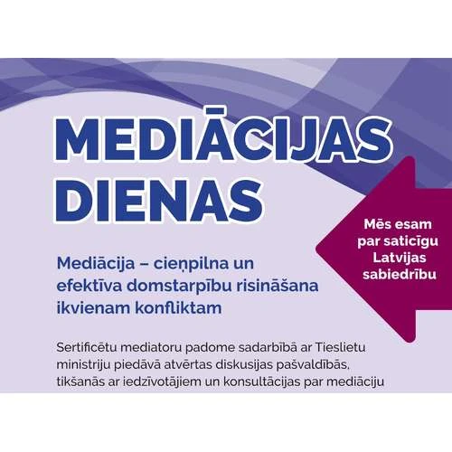 Latvijā no 25. līdz 28. aprīlim pirmo reizi norisināsies Mediācijas dienas