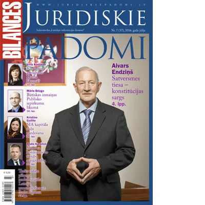 Žurnāla BILANCES JURIDISKIE PADOMI jūlija numurā lasiet