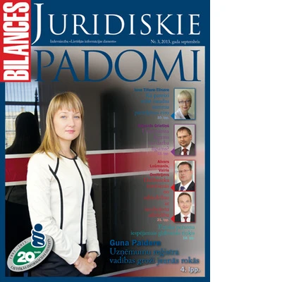 Žurnāla BILANCES JURIDISKIE PADOMI septembra numurā lasiet