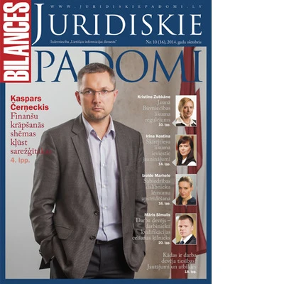 Žurnālā BILANCES JURIDISKIE PADOMI oktobra numurā lasiet