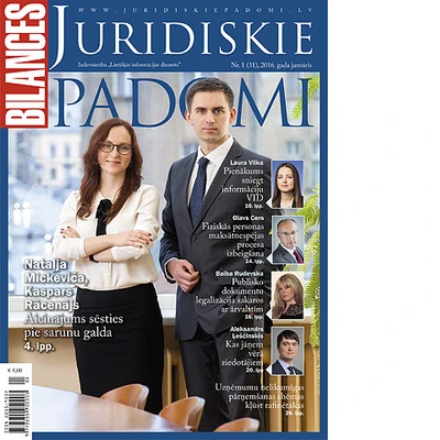 Žurnāla BILANCES JURIDISKIE PADOMI janvāra numurā lasiet