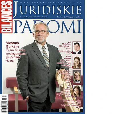 Žurnāla BILANCES JURIDISKIE PADOMI novembra numurā lasiet
