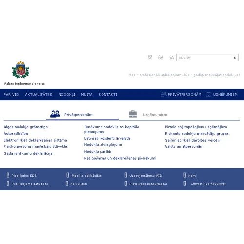 Valsts ieņēmumu dienestam mājaslapa jaunā vizuālā noformējumā