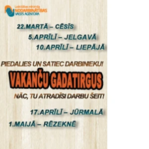 Aprīlī turpinās NVA rīkotie vakanču gadatirgi
