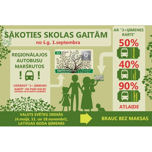 Daudzbērnu ģimenēm reģionālajā transportā palielināsies atvieglojumu apmērs