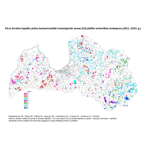 SIA ar ārvalstu kapitālu pieder ap 8% lauksaimniecībā izmantojamās zemes, bet vietējām zemnieku saimniecībām - tikai 2% 