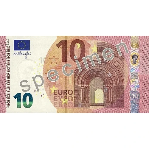 Eiropas Centrālā Banka publiskojusi jaunu 10 eiro banknoti