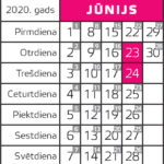 2020. gada jūnija kalendārs