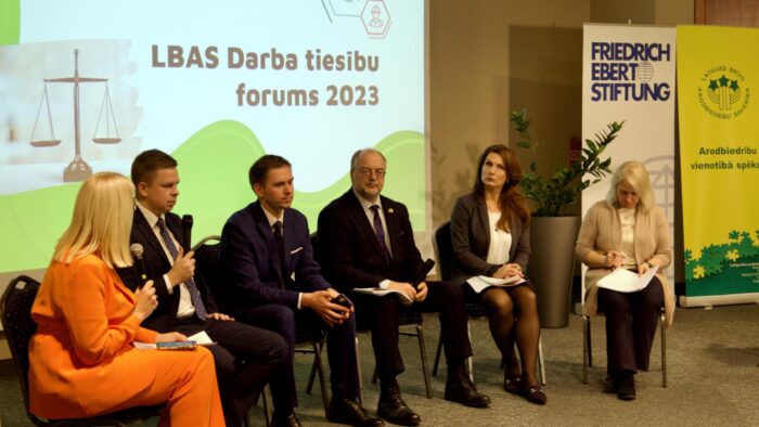 Latvijas Brīvo arodbiedrību savienības sadarbībā ar Fridriha Eberta fonda pārstāvniecību Baltijas valstīs rīkotais ikgadējo Darba tiesību forums 2023