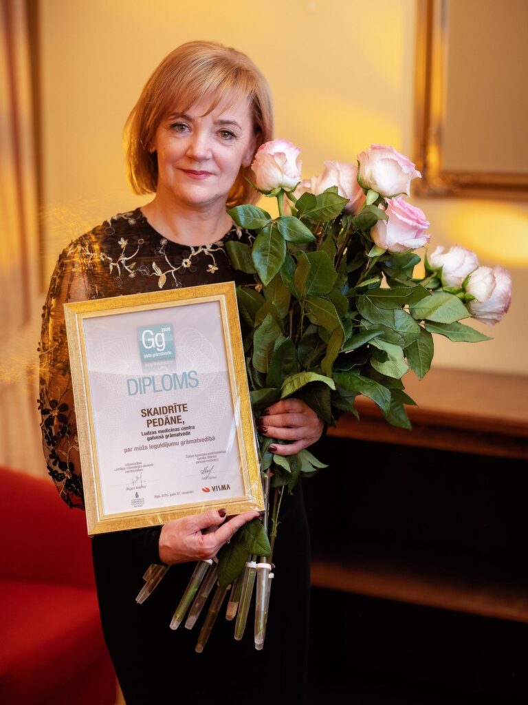 Balvas par muža ieguldījumu grāmatvedībā laureāte Skaidrīte Pedāne, Ludzas medicīnas centra galvenā grāmatvede